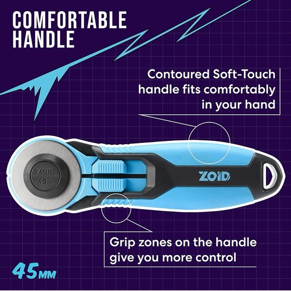 ZOID 45mm Rotary Cutter with Grip, Rotary Cutter Blade - Picture 3 of 5